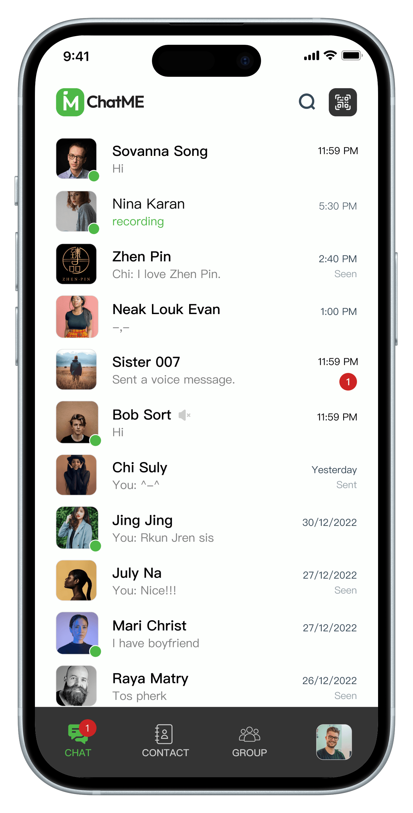 ChatMe on iPhone